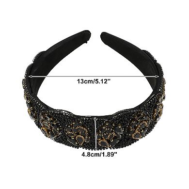 Bling Rhinestone Headband Rhinestone Wide Edge Headband 5.12"x1.89"