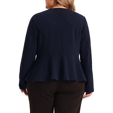 Plus Size Blazer For Women Work Fashion Button Chain Jacket Blazers