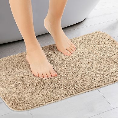 Soft Plush Bath Mats Non Slip Extra Bathroom Mat Quick Dry Anti Skid Shaggy Bath Rugs, 20" X 32"