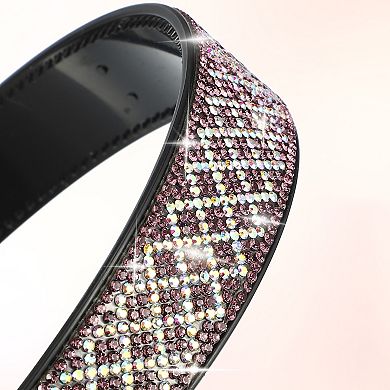 No Slip Rhinestone Wide-brimmed Headband Purple 4.45"x0.98" Classic Style