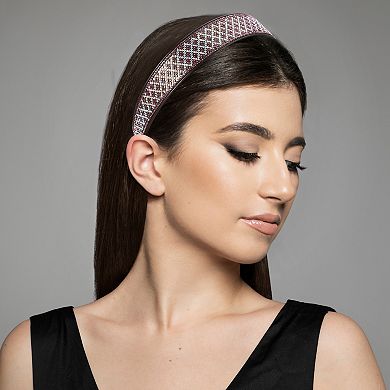 No Slip Rhinestone Wide-brimmed Headband Purple 4.45"x0.98" Classic Style