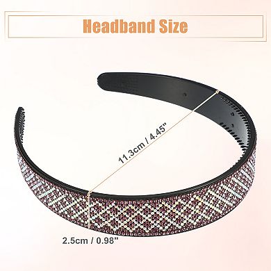 No Slip Rhinestone Wide-brimmed Headband Purple 4.45"x0.98" Classic Style