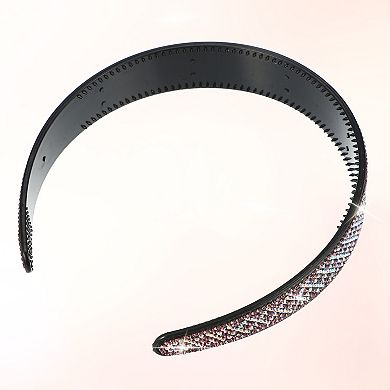 No Slip Rhinestone Wide-brimmed Headband Purple 4.45"x0.98" Classic Style