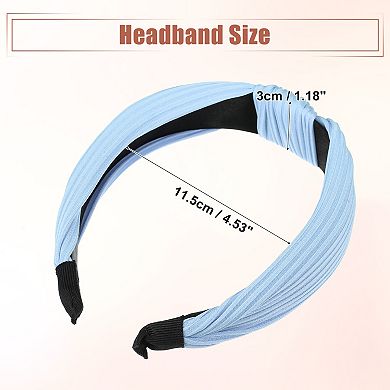 6 Pcs Wide Knotted Headbands Wide Headbands For Women Girl Green Blue 1.18"