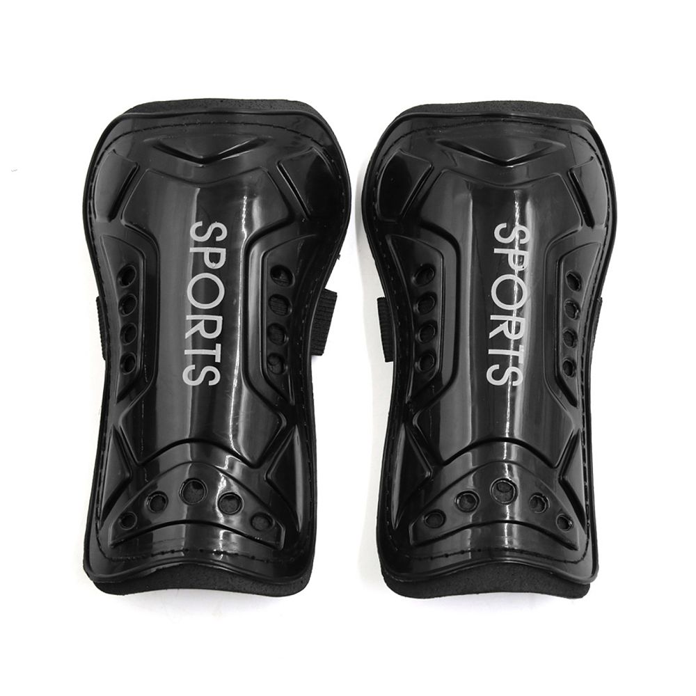2 Pcs Football Shin Pads Soccer Guards Leg Protector Protective Gear Black
