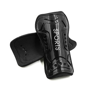 2 Pcs Football Shin Pads Soccer Guards Leg Protector Protective Gear Black