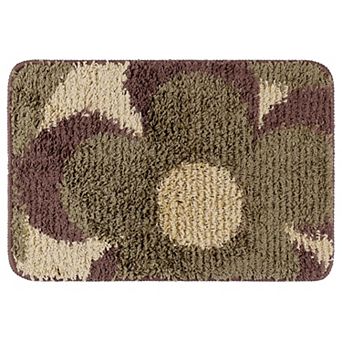 Checked Washable Plush Shaggy Bath Mat , 20" X 32"