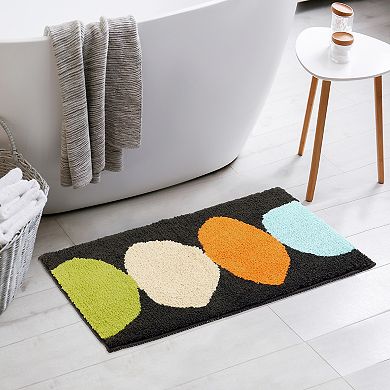 Soft Plush Non Slip Printing Bathroom Mat Quick Dry Reversible Microfiber Bath Rugs, 18" X 26"