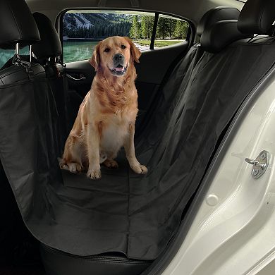 Water Resistant Dog Car Seat Cover For Back Seat Protector For Cars Trucks Suvs 56"x53"  Black