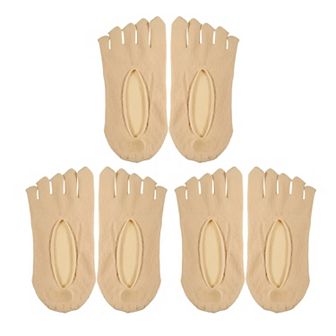 3 Pairs Five Fingers Socks Breathable Soft Fashion No Show Socks For Women