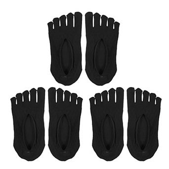 3 Pairs Five Fingers Socks Breathable Soft Fashion No Show Socks For Women