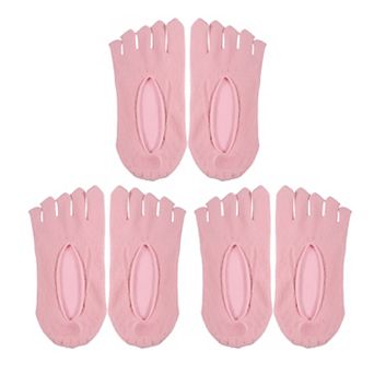 3 Pairs Five Fingers Socks Breathable Soft Fashion No Show Socks For Women