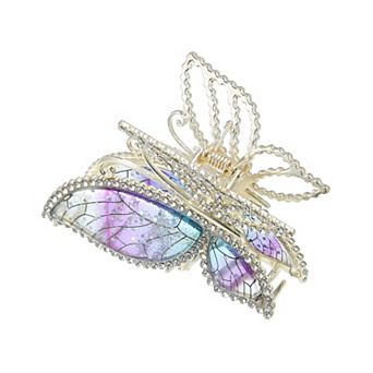 Rhinestone Butterfly Hair Clips Barrettes Hair Clips for Women Girls Purple