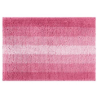 Contrasting Color Striped Non-Slip Plush Shaggy Bath Mat , 20" x 32"