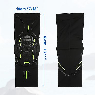2pcs Compression Knee Braces EVA Padded Leg Sleeves Protector Nylon Black