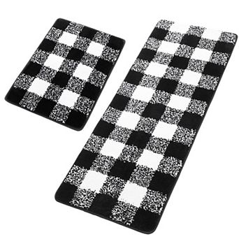 2 pc Shaggy Soft Thick&water Absorbent Bath Mat, 17" X 24" & 17" X 47"