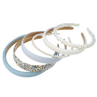 6 pc Fashion Headbands Kit Pearl Hair Accessories For Women Party Colorful