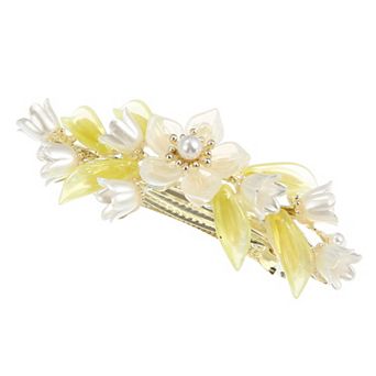 Hair Barrettes Women Hair Clip Sparkly Rhinestones Hairpin White
