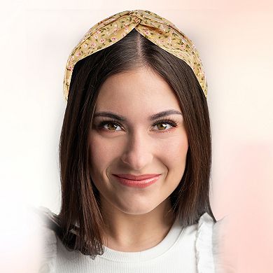 Retro Flower Knotted Headband Non-slip for Girl Yellow Little Flower 5"x2.09"