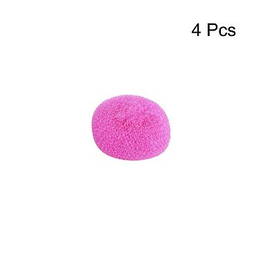 Dish Pot Pan Plastic Mesh Scrubber Scouring Pads Dishwasher Purple 4pcs