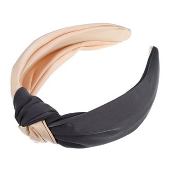 Top Knot Headband For Women Fashion Elastic Wide Hair Hoop Pink Gray