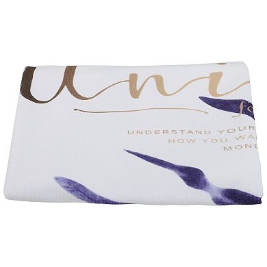 1pcs Soft Absorbent Beach Towel Classic Design For Beach White Purple 55"x28"