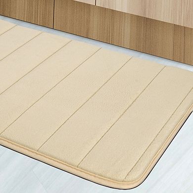 Memory Foam Bath Area Mat Rug With Durable Pvc Backing Set Of 2, 17" X 24"