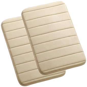Memory Foam Bath Area Mat Rug with Durable Backing Set of 2, 17" x 24"
