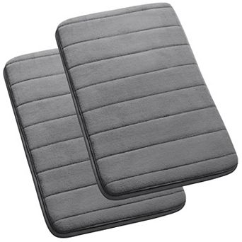 Memory Foam Bath Area Mat Rug with Durable Backing Set of 2, 17" x 24"