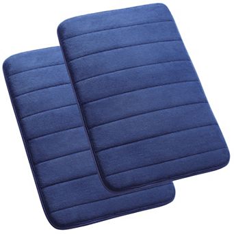 Memory Foam Bath Area Mat Rug with Durable Backing Set of 2, 17" x 24"