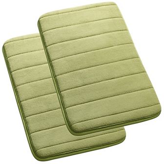 Memory Foam Bath Area Mat Rug with Durable Backing Set of 2, 17" x 24"