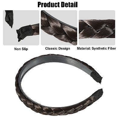 Headband Synthetic Hair Plaited Headband Braid Braided 0.59 Inch Wide