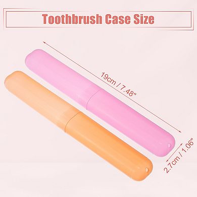 4 Pcs Toothbrush Holders Case For Travel Business 7.48"x1.06"