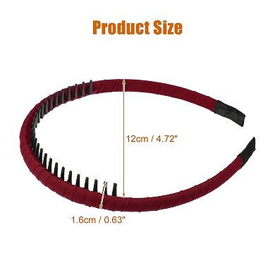 4pcs Women Teeth Comb Headbands Hair Hoop Wine Red Black Pink Navy Blue