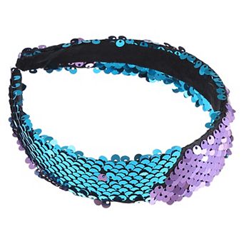 Sequin Headband Sparkle Headbands Shiny Elastic Fashion Headbands Purple Blue