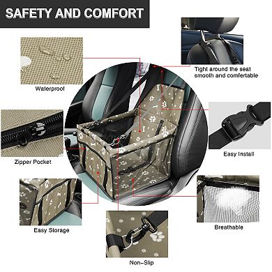 Oxford Dog Front Seat Cover Gray Pet Car Seat Cover Protector For Car Auto
