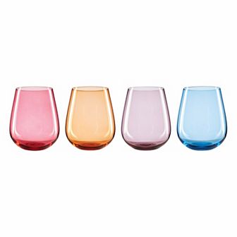 Oneida Colorful Stemless Wine Glasses 4 pc Set