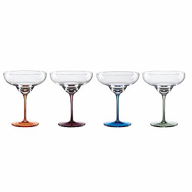 Oneida Colorful Base Margarita Glasses 4-piece Set