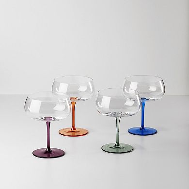 Oneida Colorful Base Cocktail Glasses 4-piece Set