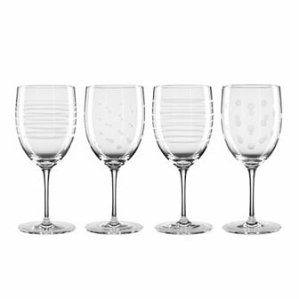 Oneida Etched Wine Glasses 4 pc Set
