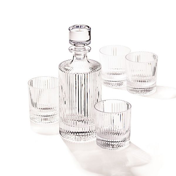 Oneida Whiskey Decanter & 4 Tumblers 4piece Set