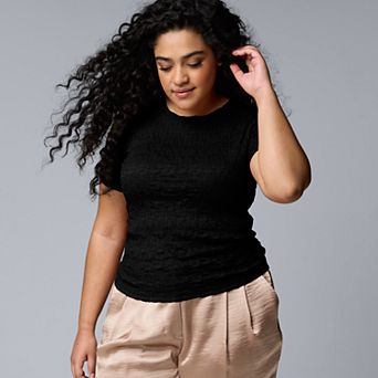 Plus Size Simply Vera Vera Wang Textured Tee