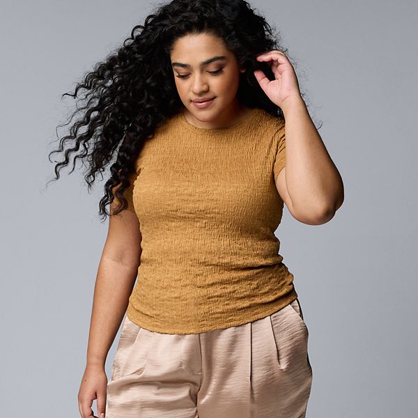 Plus Size Simply Vera Vera Wang Textured Tee