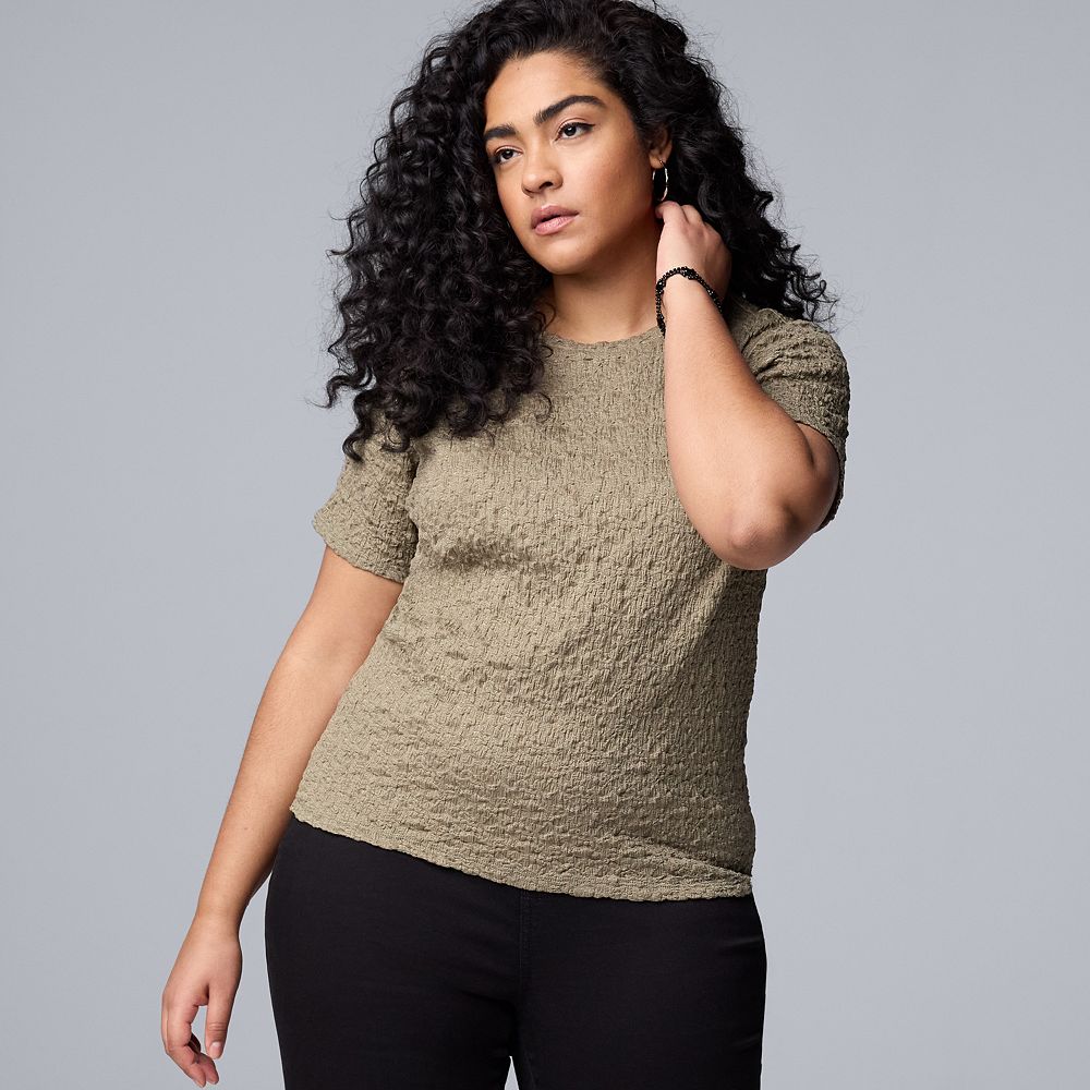 Plus Size Simply Vera Vera Wang Textured Tee
