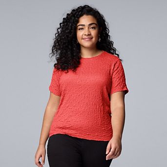 Plus Size Simply Vera Vera Wang Textured Tee
