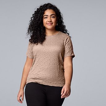 Plus Size Simply Vera Vera Wang Textured Tee