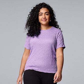 Plus Size Simply Vera Vera Wang Textured Tee