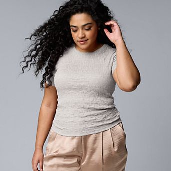 Plus Size Simply Vera Vera Wang Textured Tee