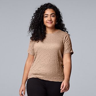 Plus Size Simply Vera Vera Wang Textured Tee