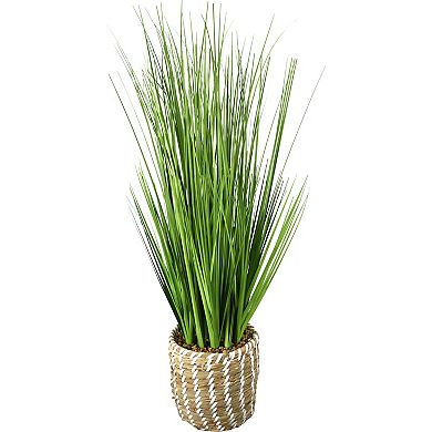 Artificial Grass Plant in Woven Pot Floor Decor